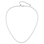 Sterling Silver RH-plated Adjustable 1.3mm Box Chain