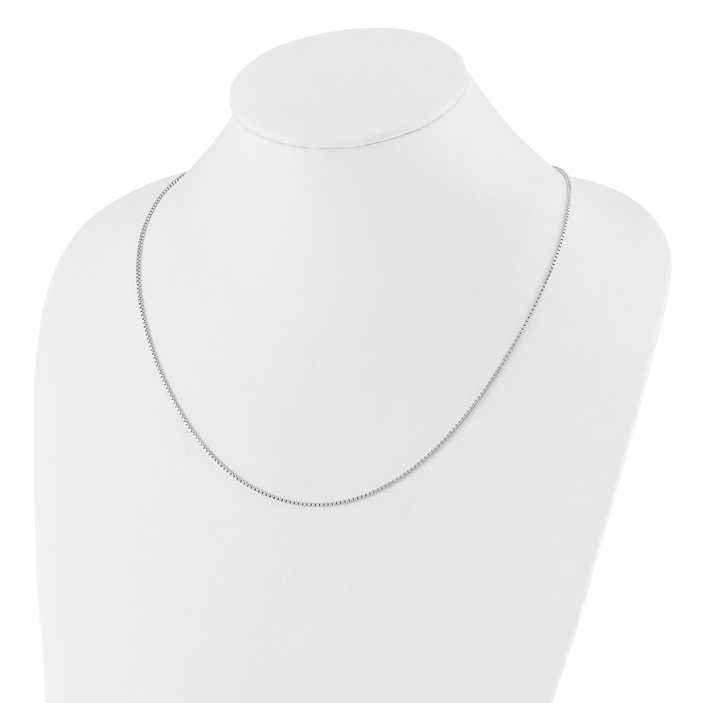 Sterling Silver RH-plated Adjustable 1.3mm Box Chain