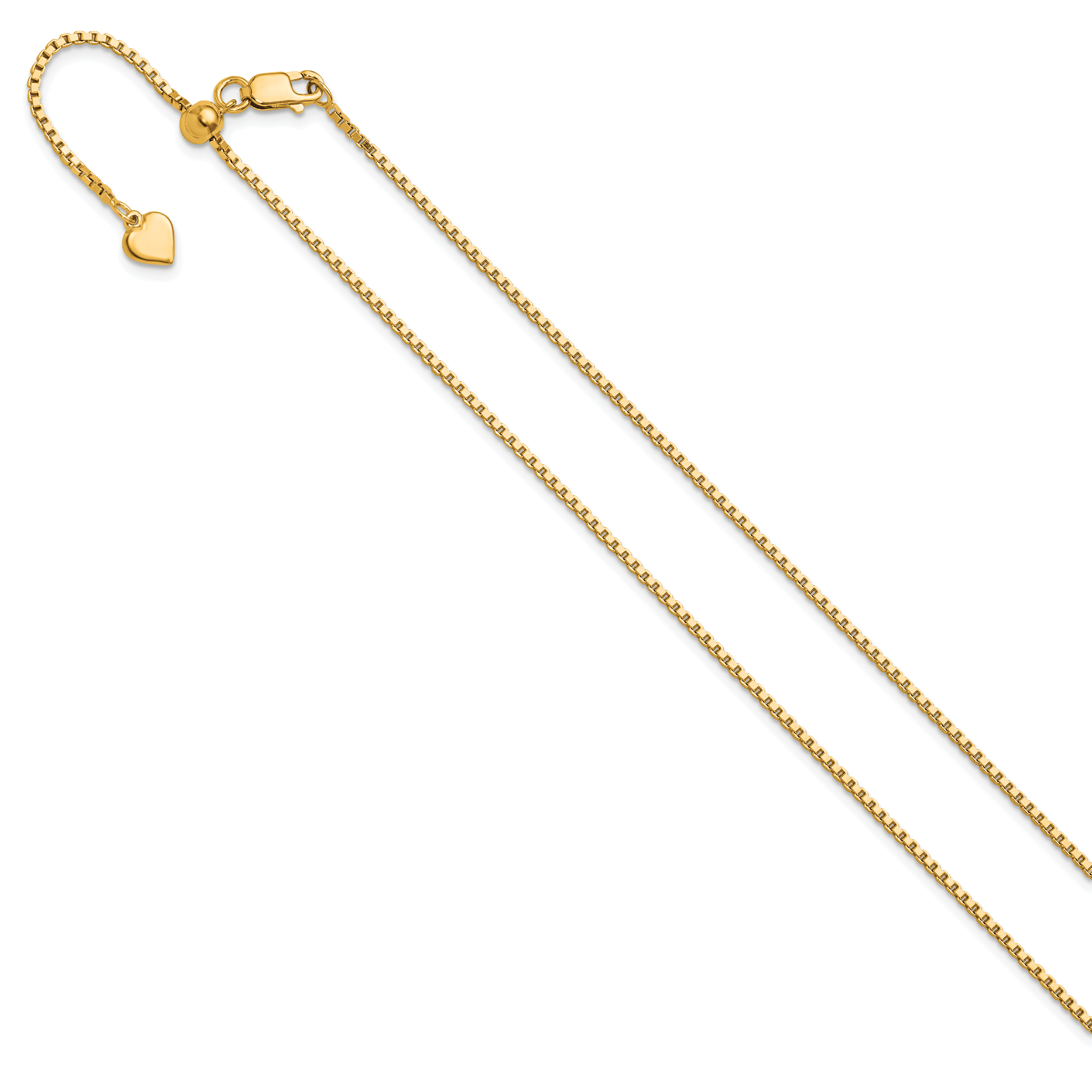 Sterling Silver Gold-plated Adjustable 1.3mm Box Chain Secondary image