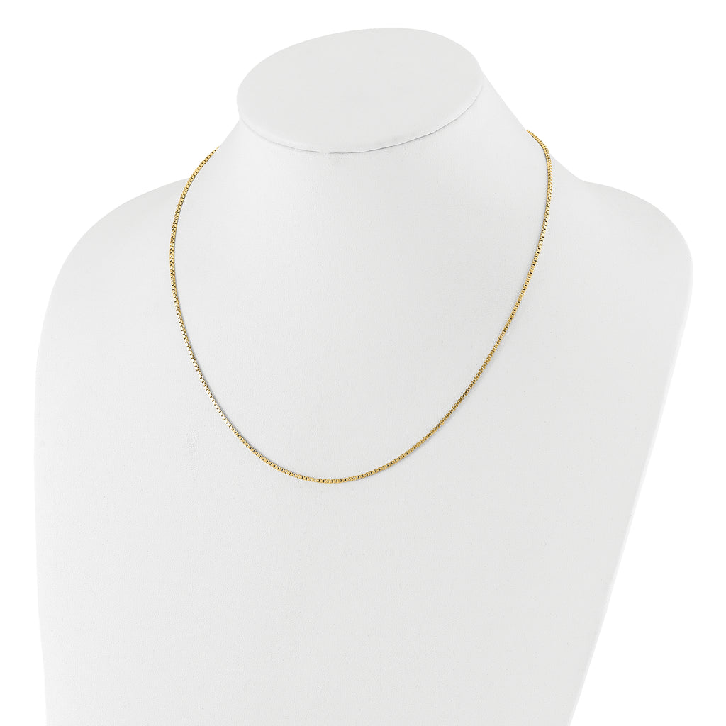 Sterling Silver Gold-plated Adjustable 1.3mm Box Chain