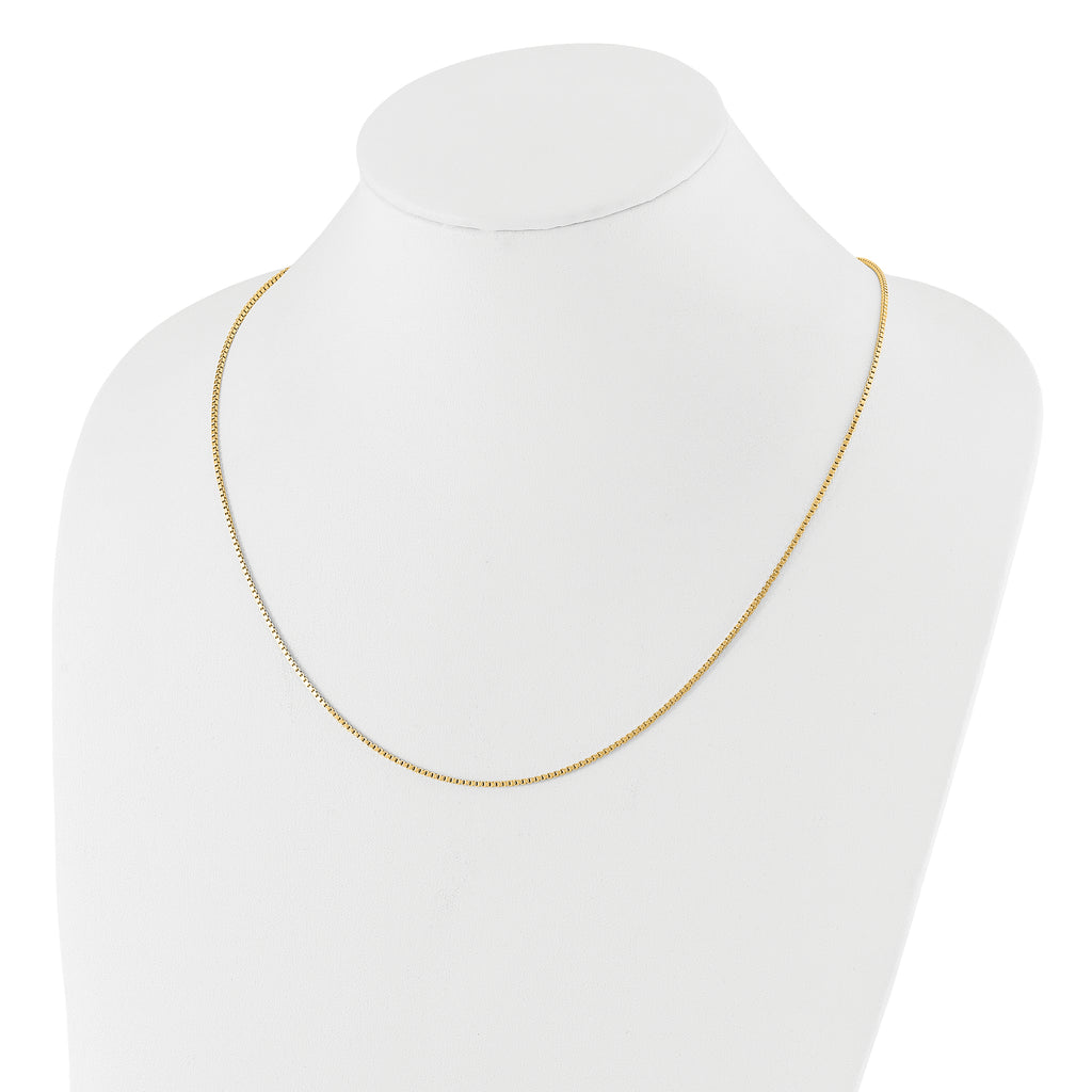 Sterling Silver Gold-plated Adjustable 1.3mm Box Chain