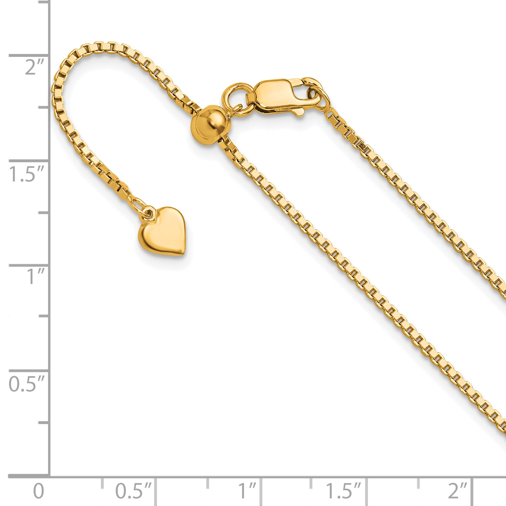 Sterling Silver Gold-plated Adjustable 1.3mm Box Chain