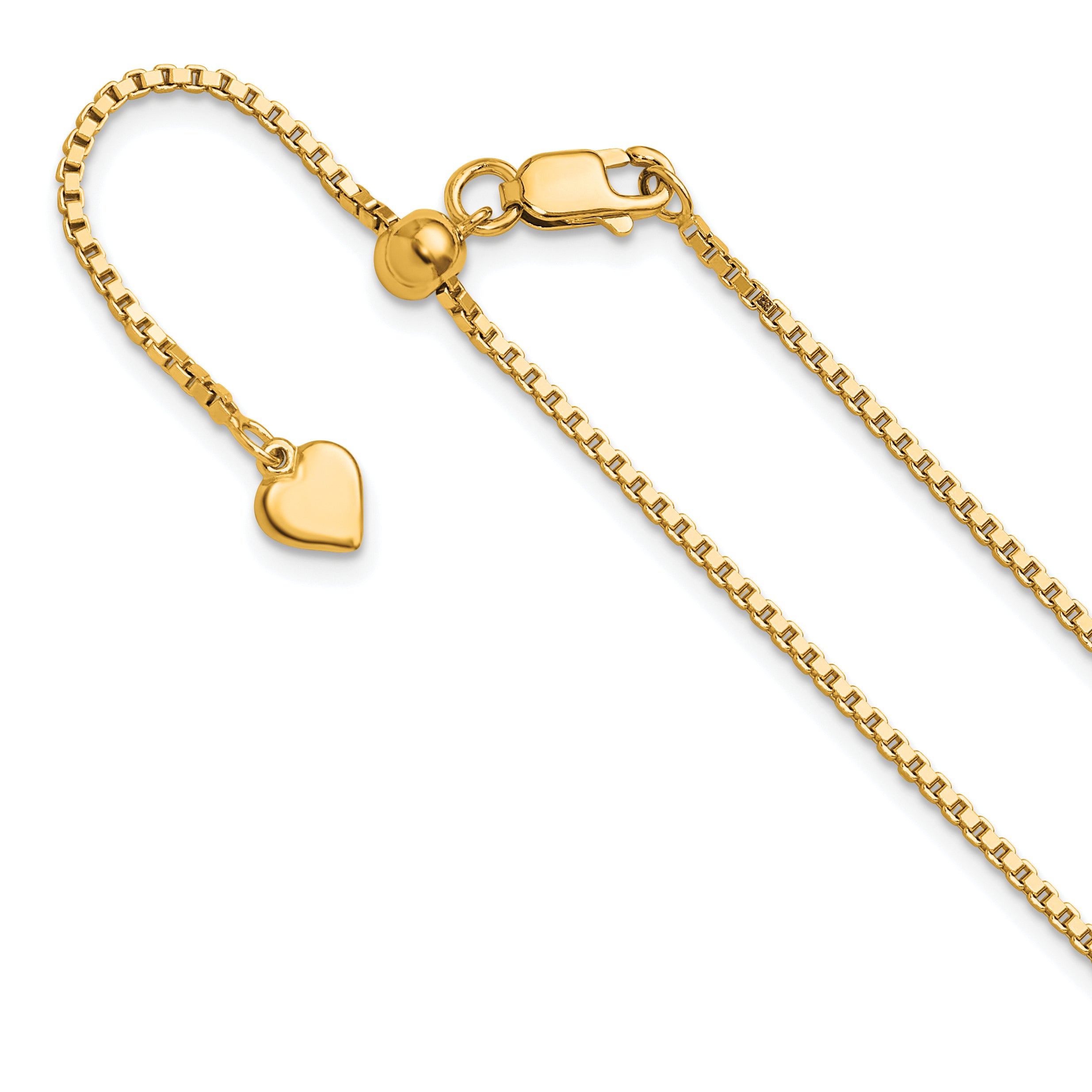 Sterling Silver Gold-plated Adjustable 1.3mm Box Chain Main image