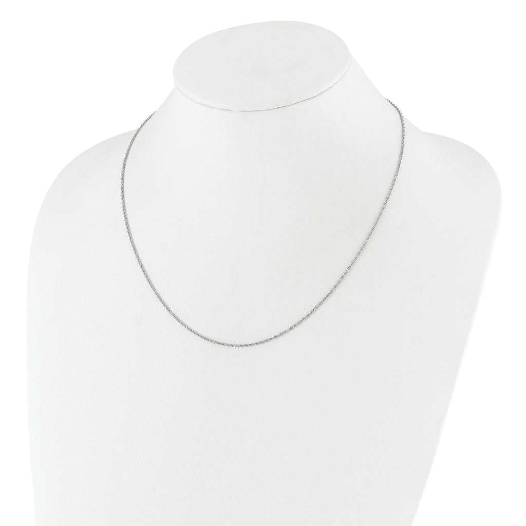 Sterling Silver RH-plated Adjustable 1.35mm Loose Rope Chain