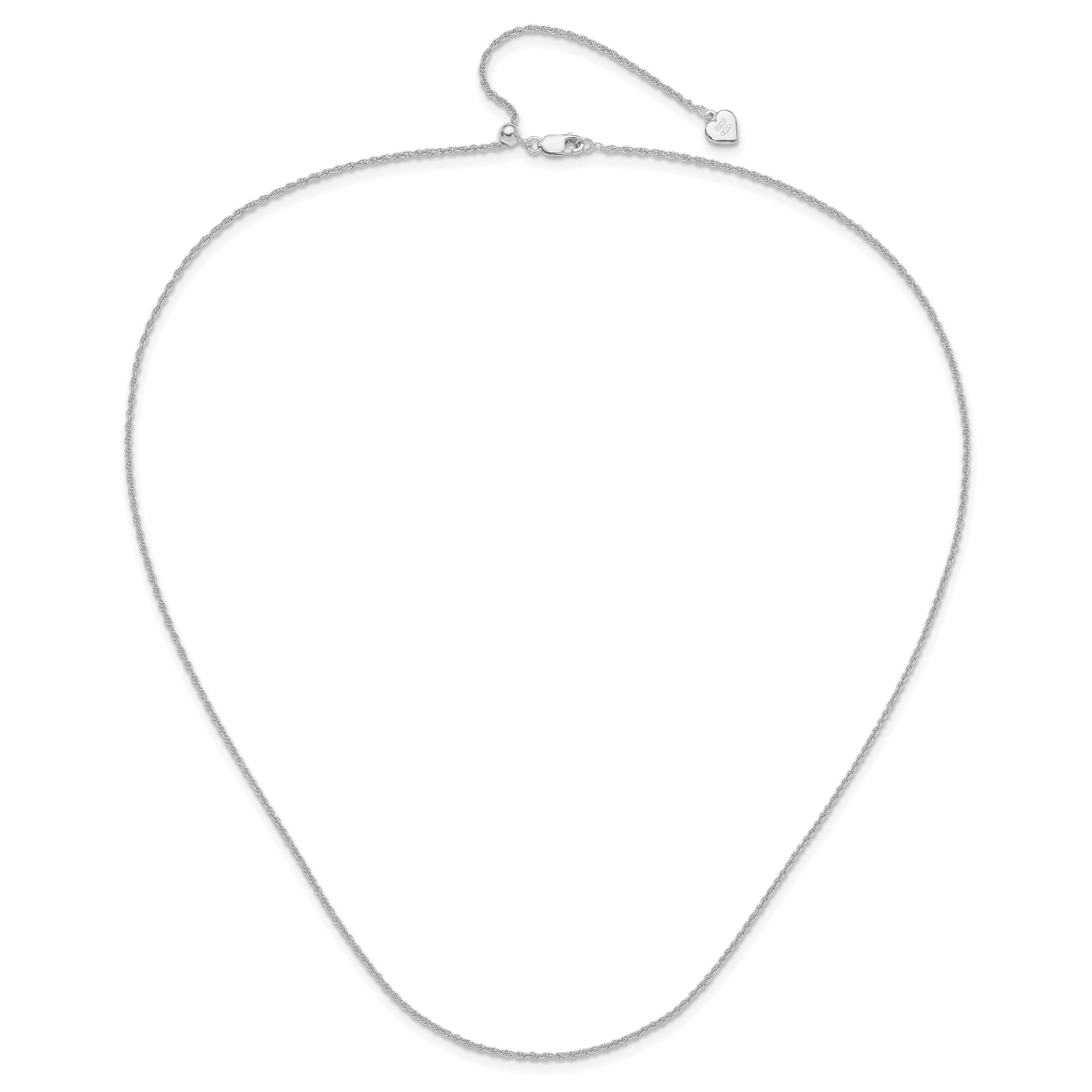 Sterling Silver RH-plated Adjustable 1.35mm Loose Rope Chain