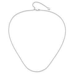 Sterling Silver RH-plated Adjustable 1.35mm Loose Rope Chain