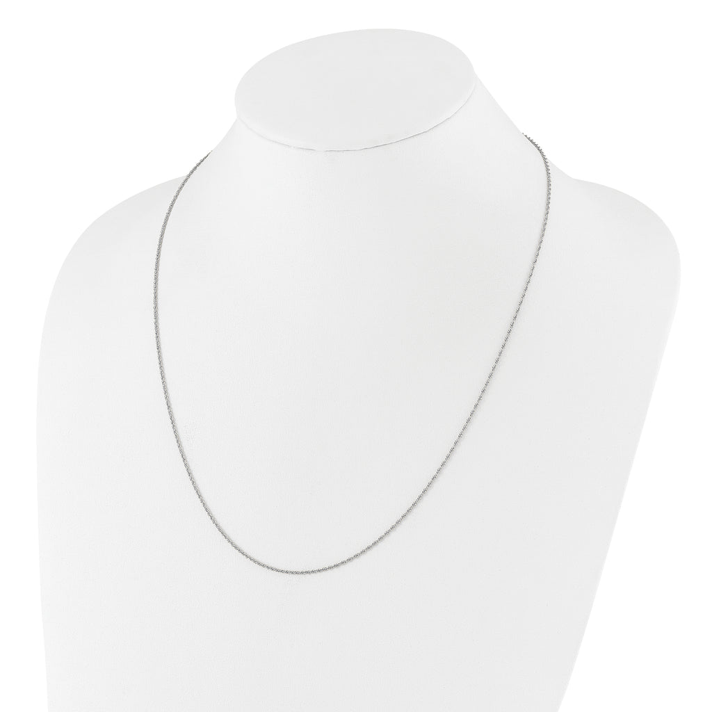 Sterling Silver RH-plated Adjustable 1.35mm Loose Rope Chain