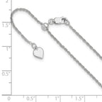 Sterling Silver RH-plated Adjustable 1.35mm Loose Rope Chain
