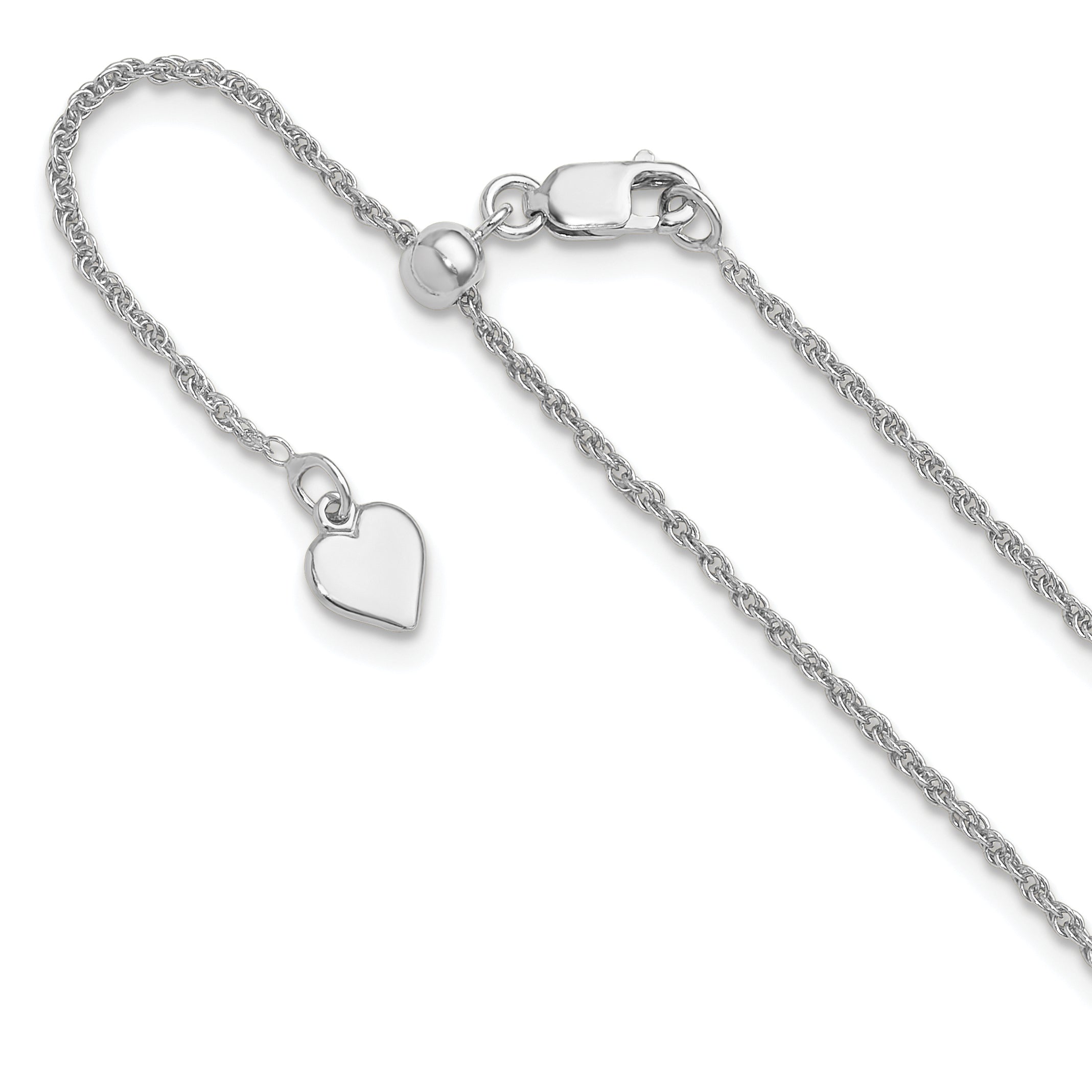 Sterling Silver RH-plated Adjustable 1.35mm Loose Rope Chain Main image