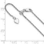 Sterling Silver RH-plated Adjustable 1.55mm Loose Rope Chain