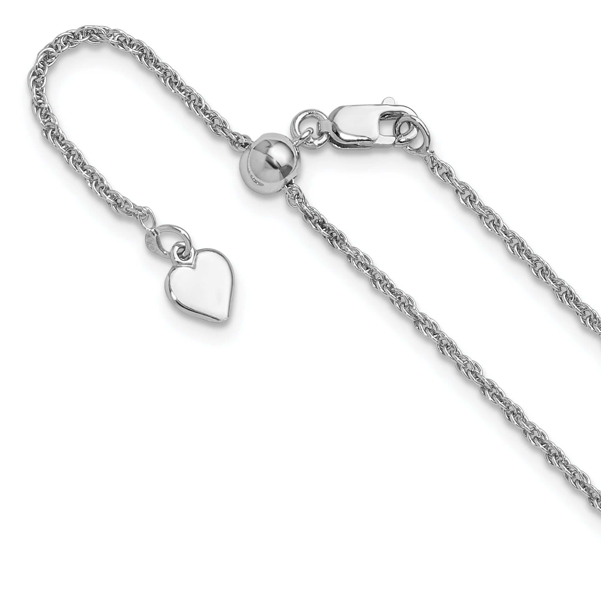 Sterling Silver RH-plated Adjustable 1.55mm Loose Rope Chain Main image