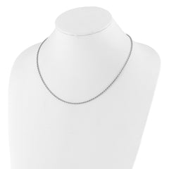 Sterling Silver RH-plated Adjustable 2mm D/C Rope Chain
