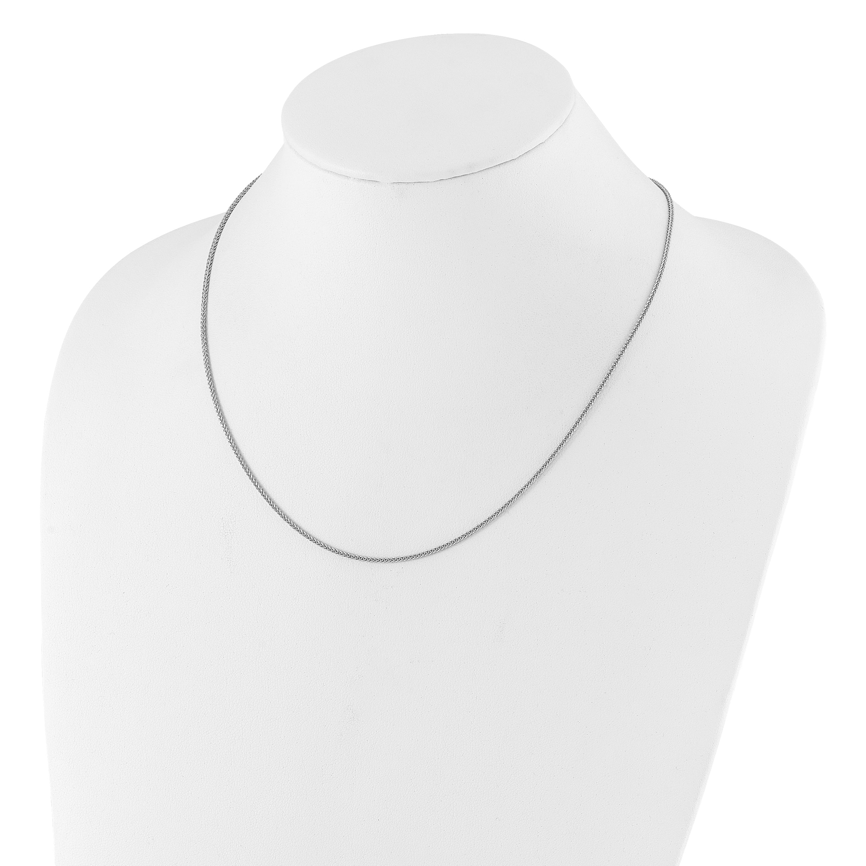 Sterling Silver RH-plt Adjustable 1.45mm D/C Square Spiga Chain