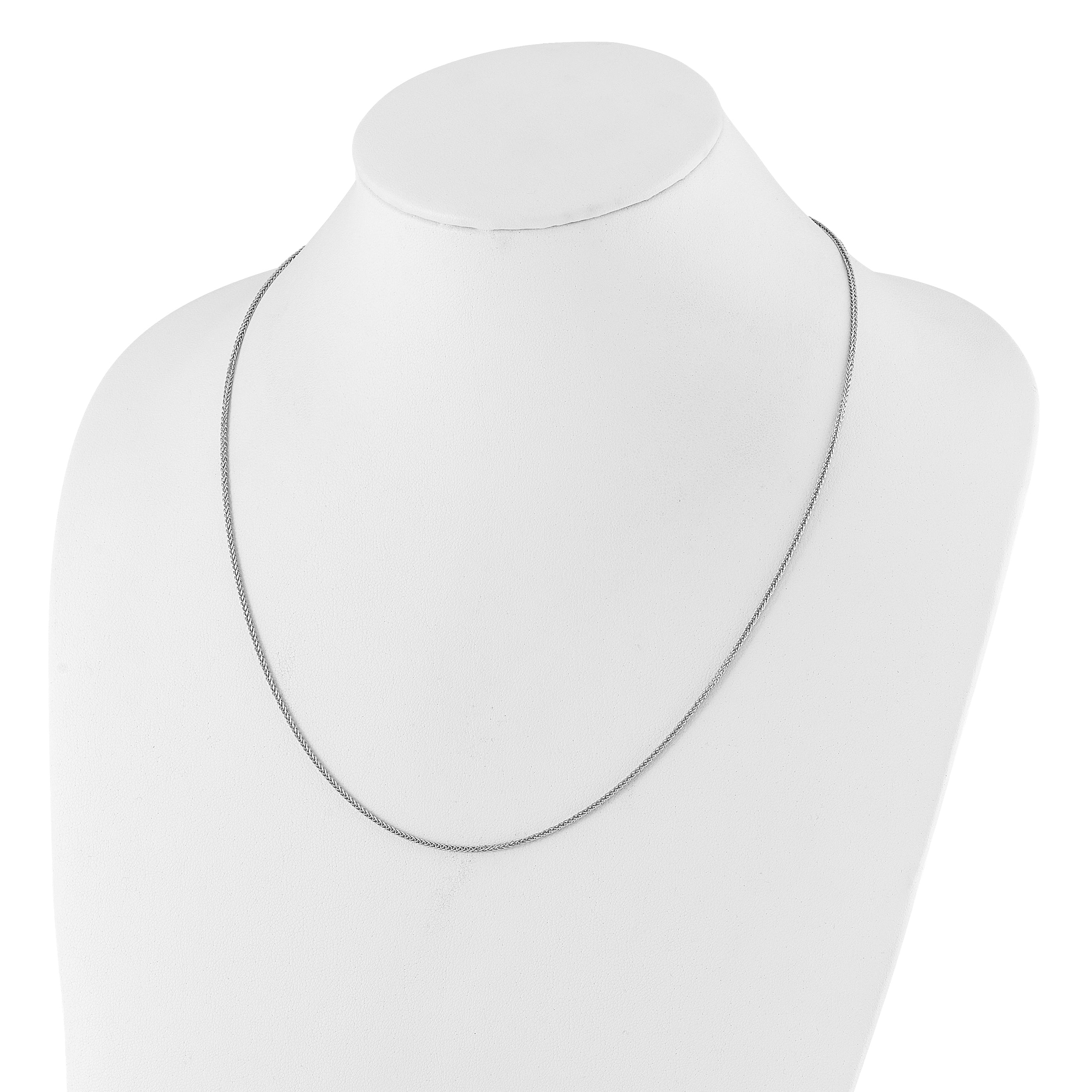 Sterling Silver RH-plt Adjustable 1.45mm D/C Square Spiga Chain