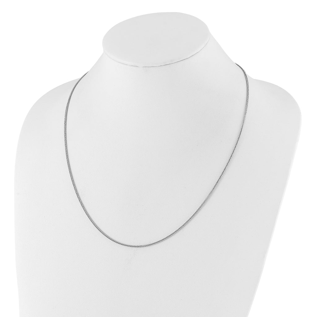 Sterling Silver RH-plt Adjustable 1.45mm D/C Square Spiga Chain