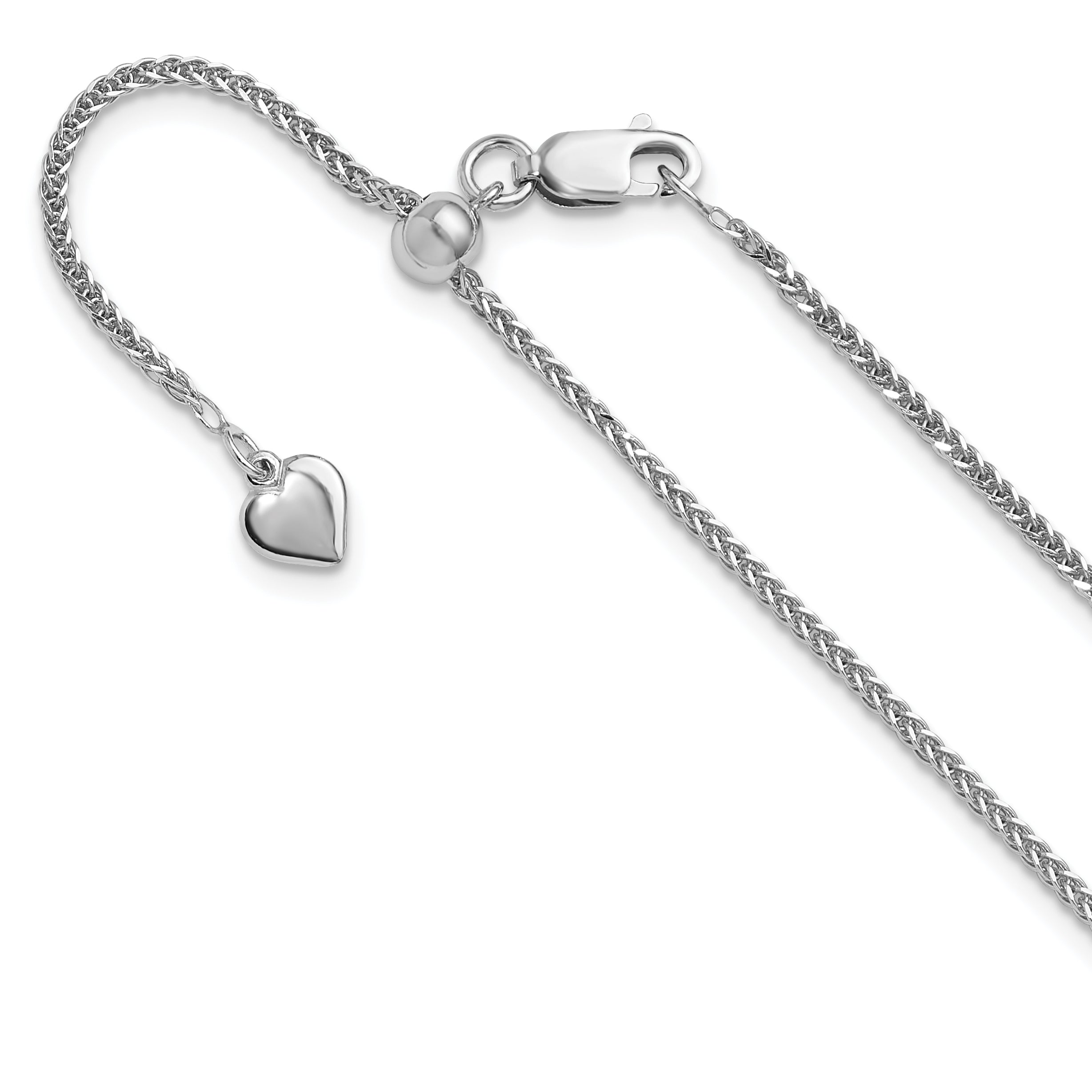 Sterling Silver RH-plt Adjustable 1.45mm D/C Square Spiga Chain Main image