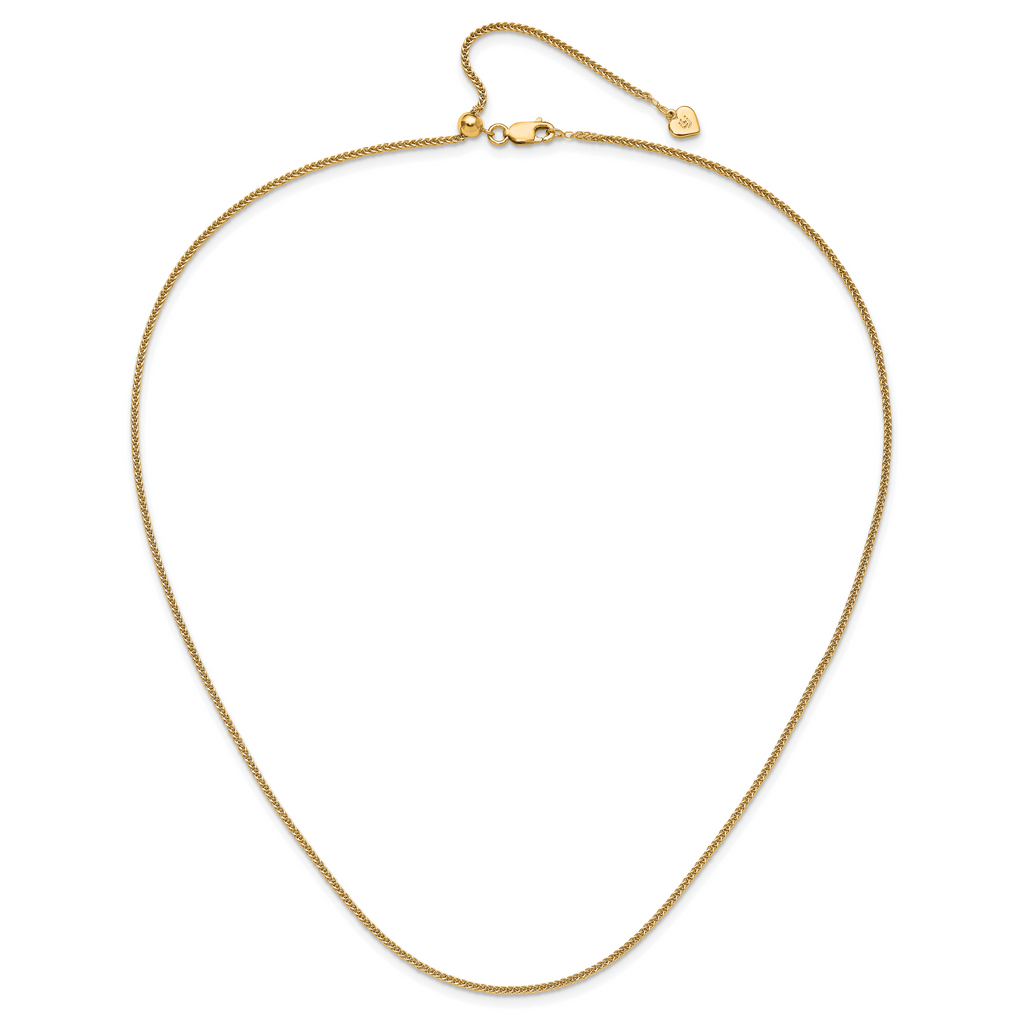 Sterling Silver Gold-plt Adjustable 1.45mm D/C Square Spiga Chain
