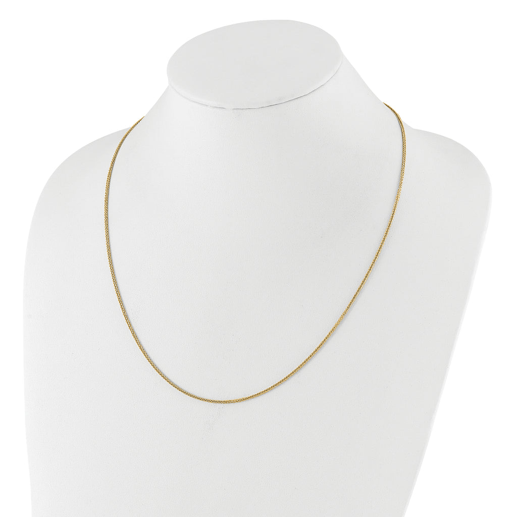 Sterling Silver Gold-plt Adjustable 1.45mm D/C Square Spiga Chain