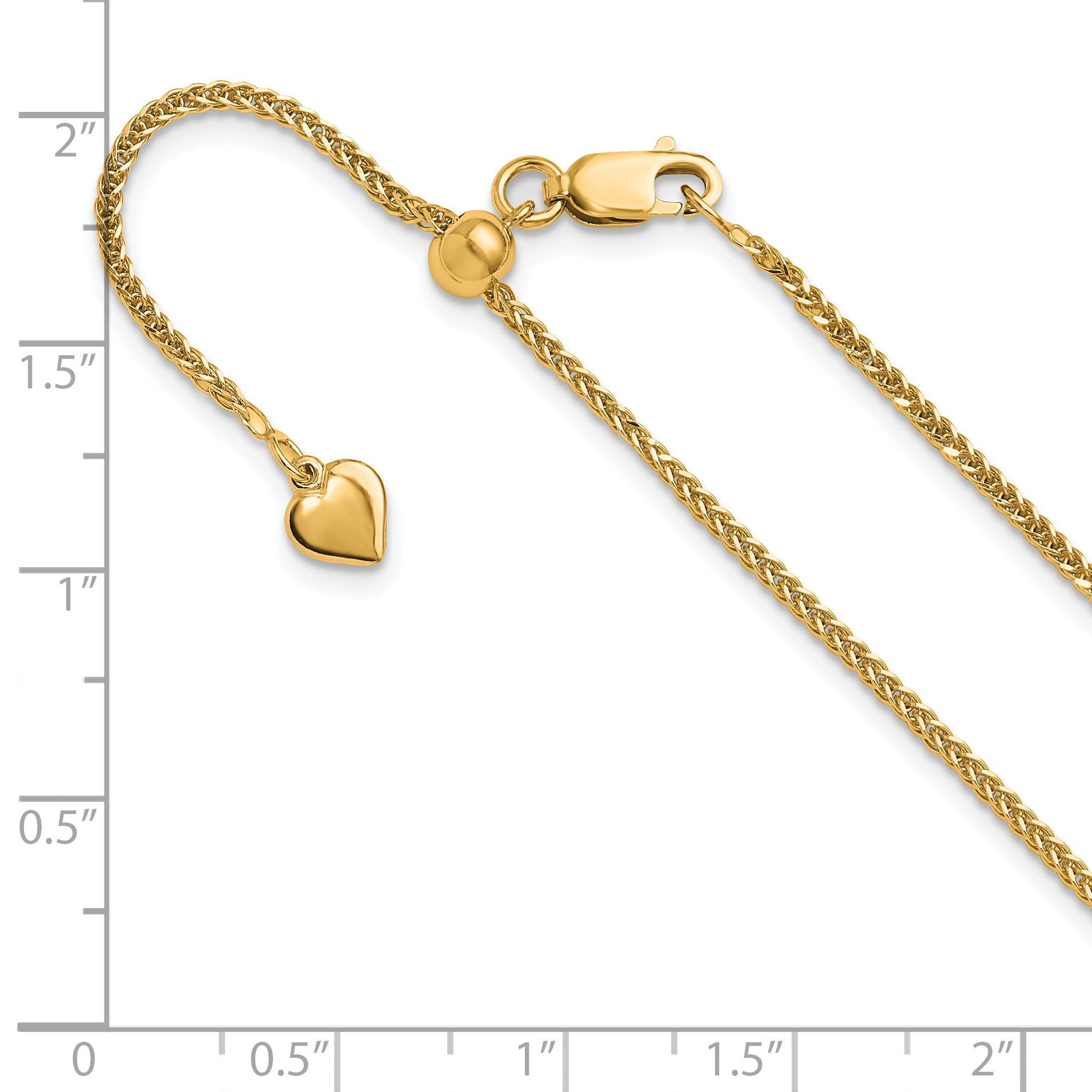 Sterling Silver Gold-plt Adjustable 1.45mm D/C Square Spiga Chain