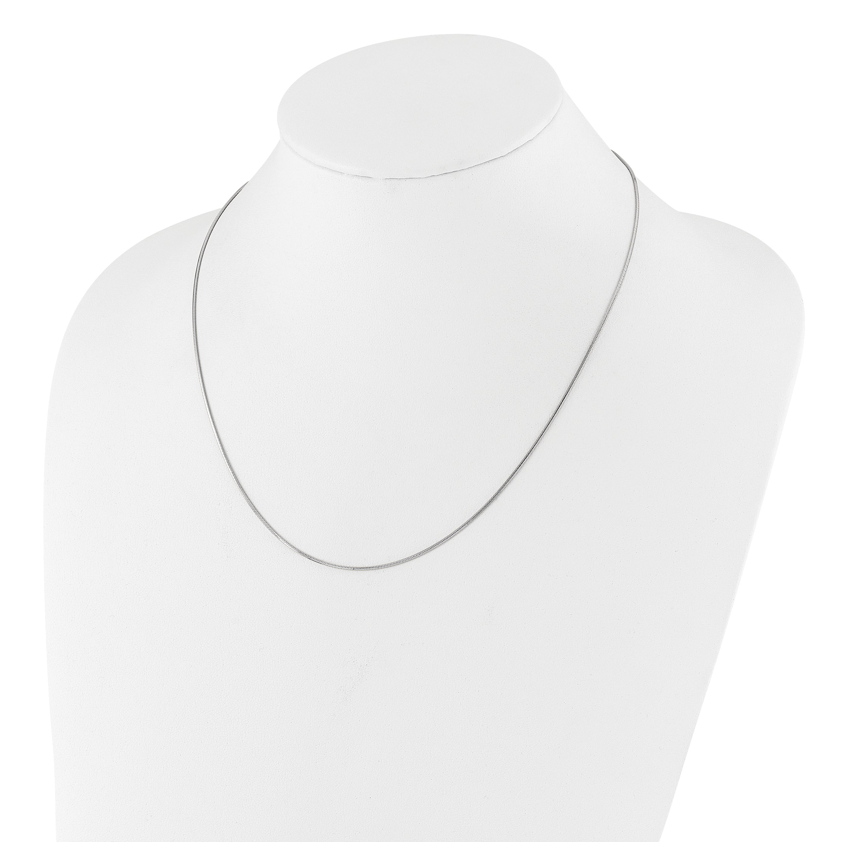 Sterling Silver RH-plt Adjustable 1mm D/C Square Snake Chain