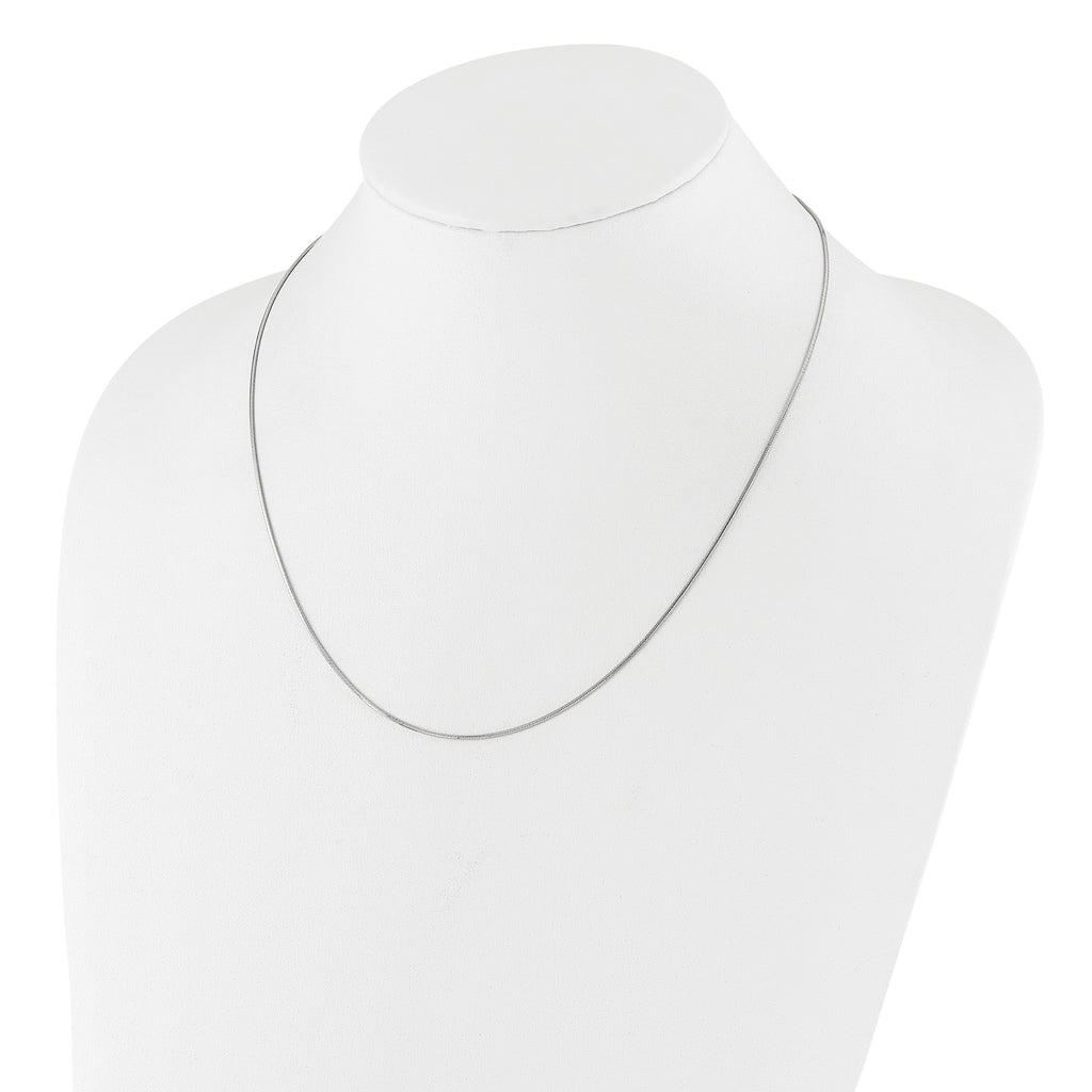 Sterling Silver RH-plt Adjustable 1mm D/C Square Snake Chain