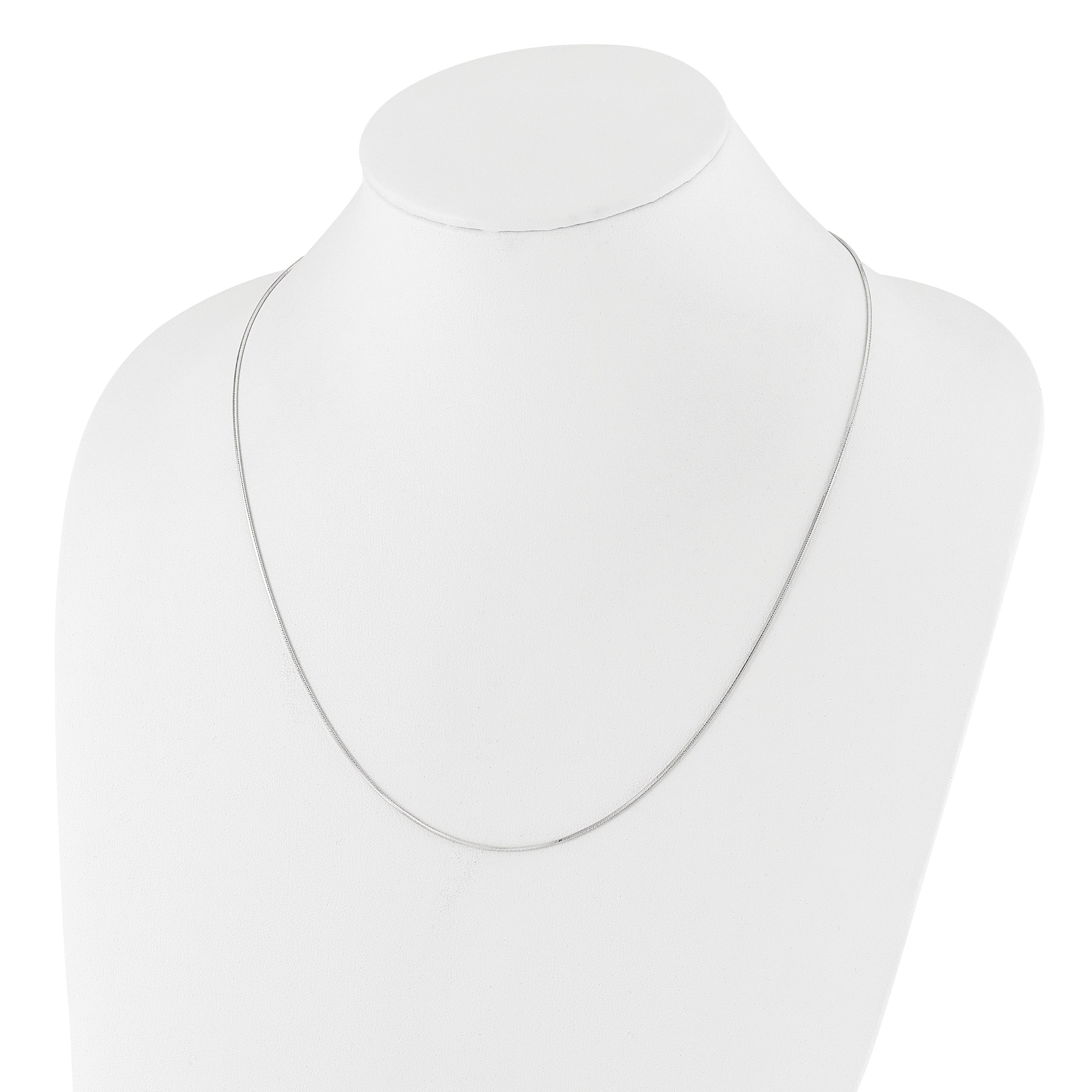 Sterling Silver RH-plt Adjustable 1mm D/C Square Snake Chain