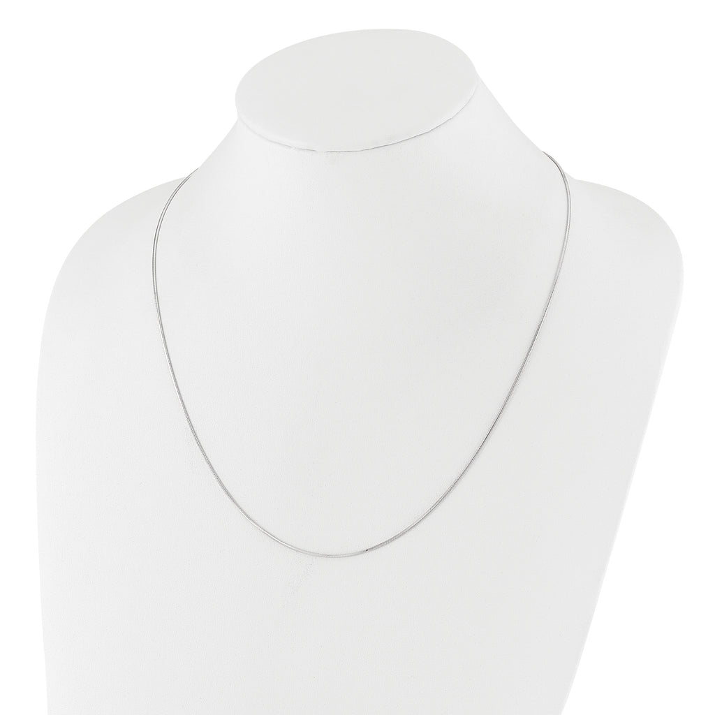 Sterling Silver RH-plt Adjustable 1mm D/C Square Snake Chain