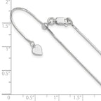 Sterling Silver RH-plt Adjustable 1mm D/C Square Snake Chain