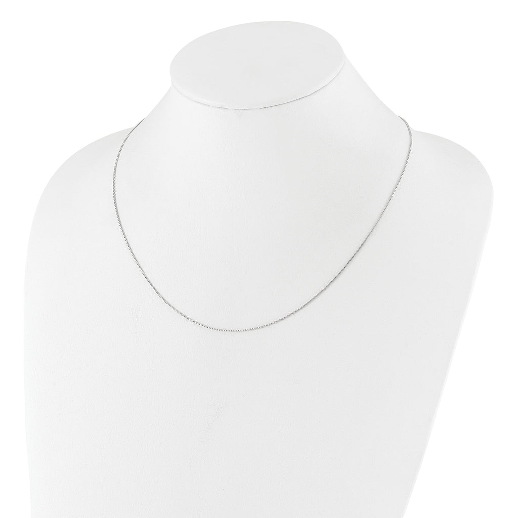 Sterling Silver RH-plated Adjustable .85mm Box Chain