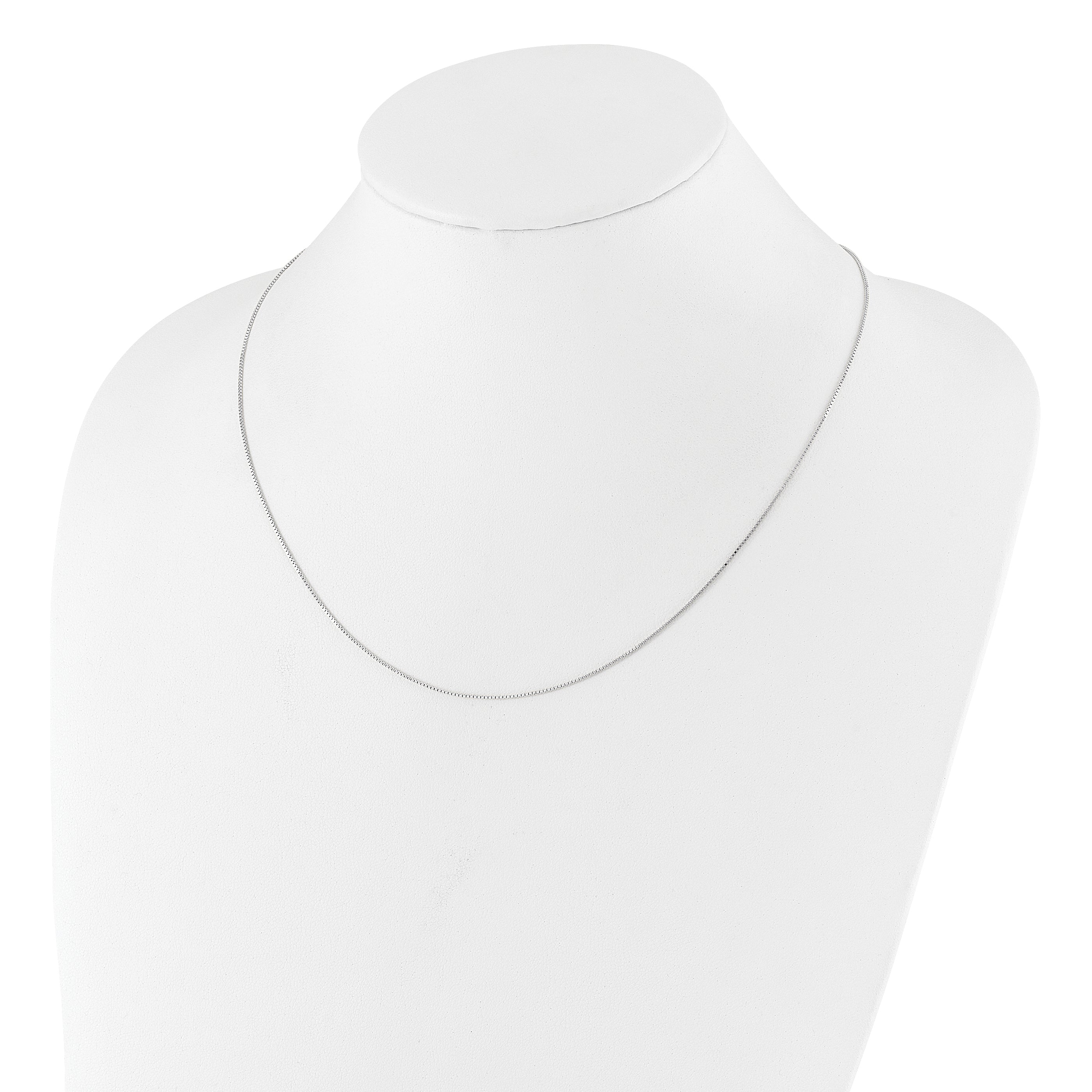 Sterling Silver RH-plated Adjustable .85mm Box Chain