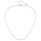 Sterling Silver RH-plated Adjustable .85mm Box Chain