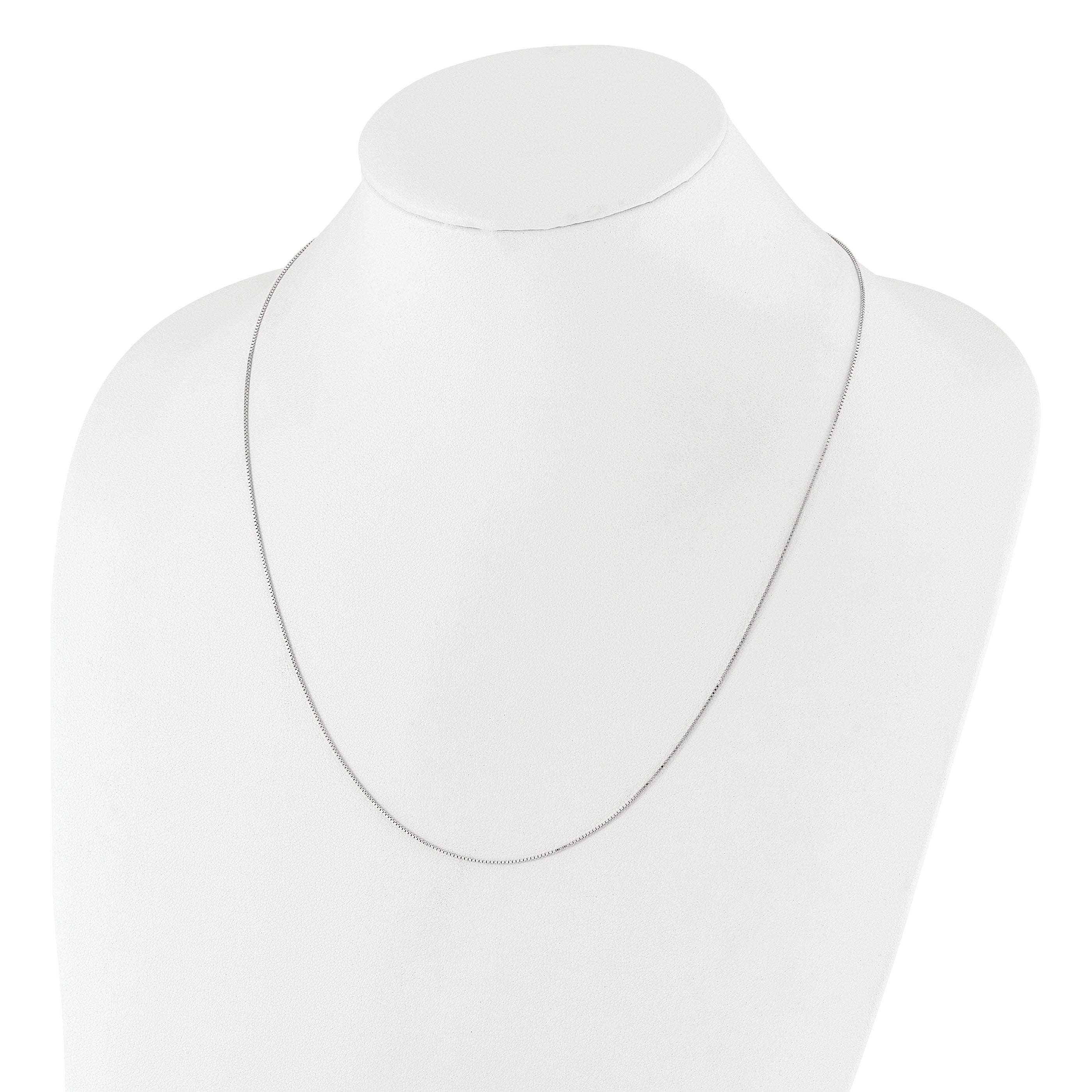 Sterling Silver RH-plated Adjustable .85mm Box Chain