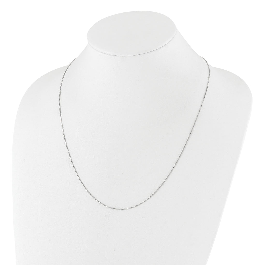 Sterling Silver RH-plated Adjustable .85mm Box Chain
