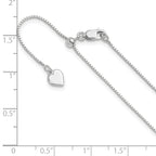 Sterling Silver RH-plated Adjustable .85mm Box Chain