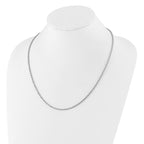 Sterling Silver RH-plated Adjustable 2.25mm D/C Rope Chain
