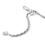Sterling Silver RH-plated Adjustable 2.25mm D/C Rope Chain