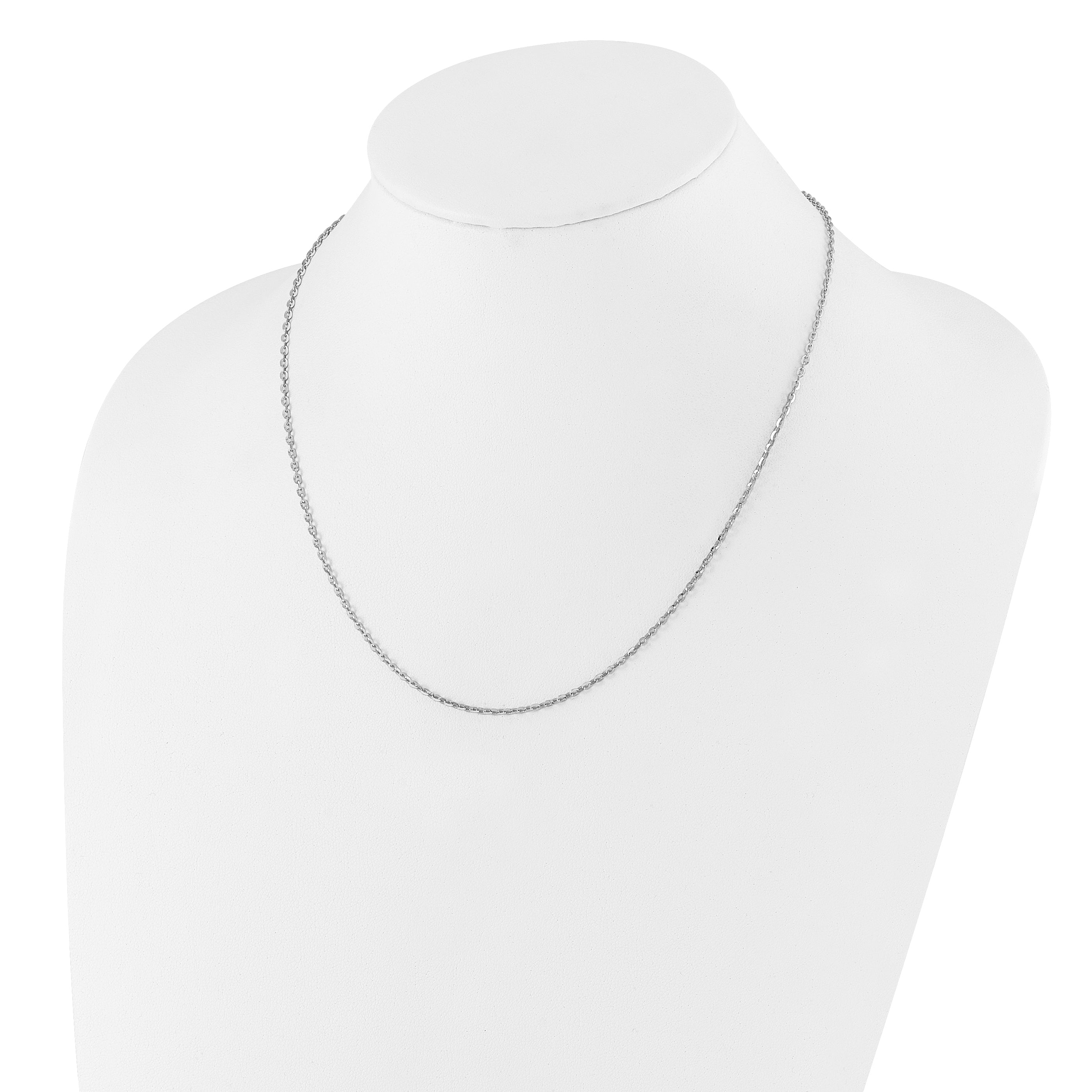 Sterling Silver RH-plated Adjustable 2mm Cable Chain