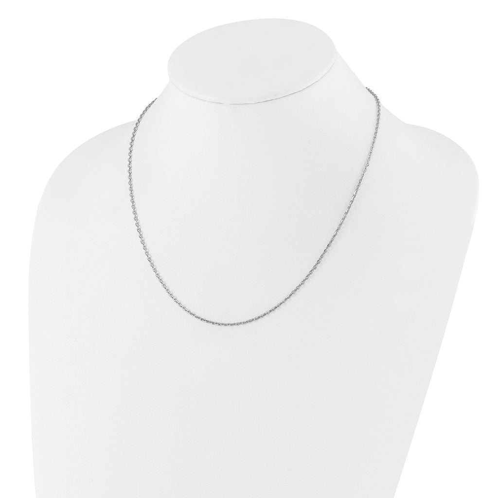Sterling Silver RH-plated Adjustable 2mm Cable Chain