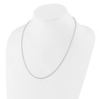 Sterling Silver RH-plated Adjustable 2mm Cable Chain