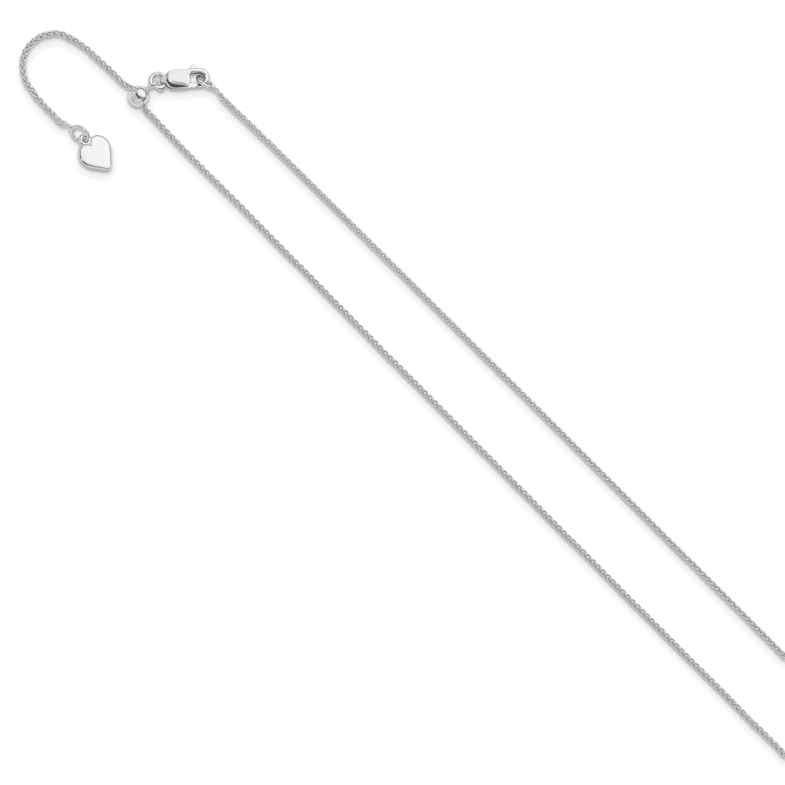 Sterling Silver RH-plated Adjustable 1mm Spiga Chain Secondary image
