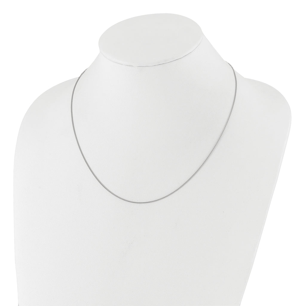 Sterling Silver RH-plated Adjustable 1mm Spiga Chain