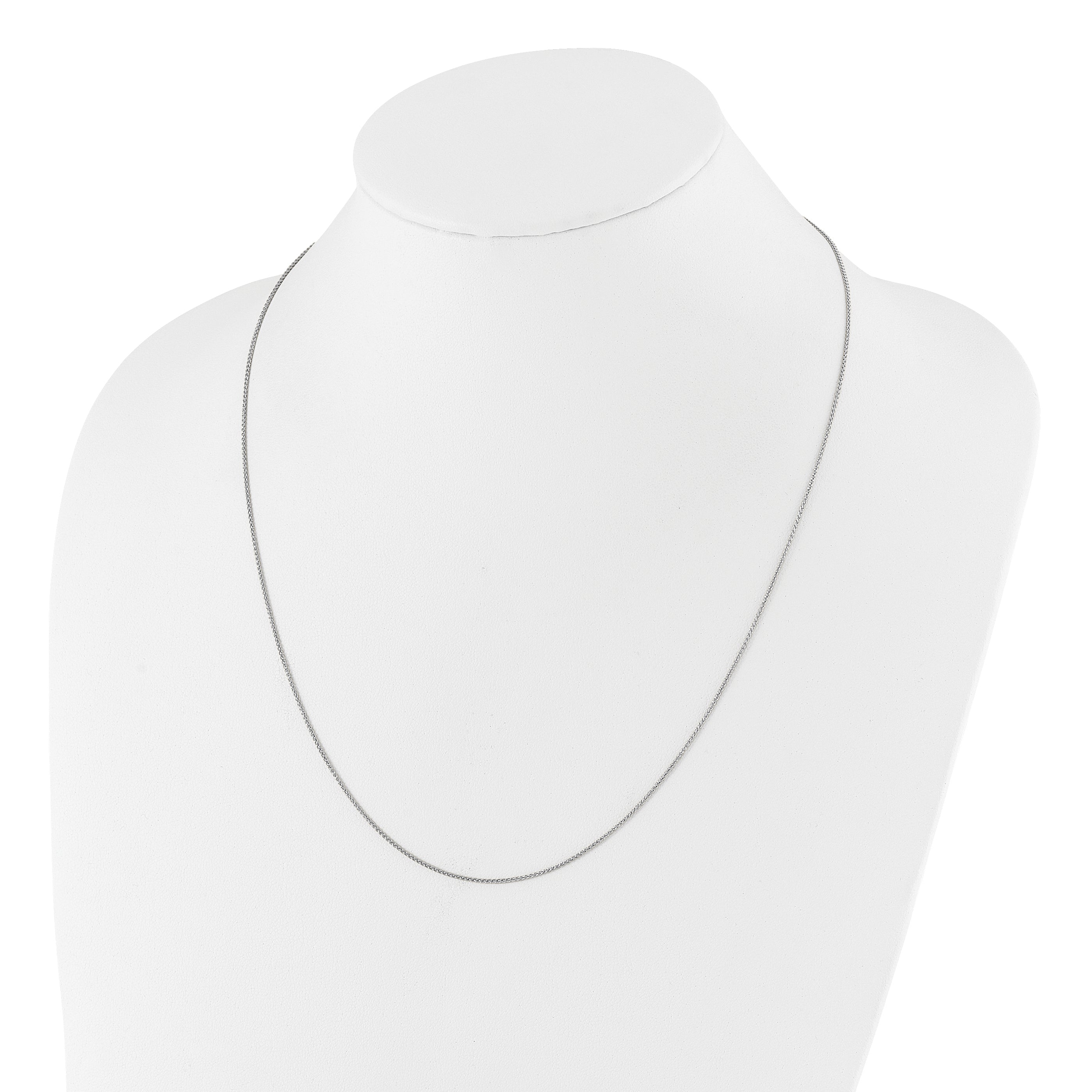 Sterling Silver RH-plated Adjustable 1mm Spiga Chain