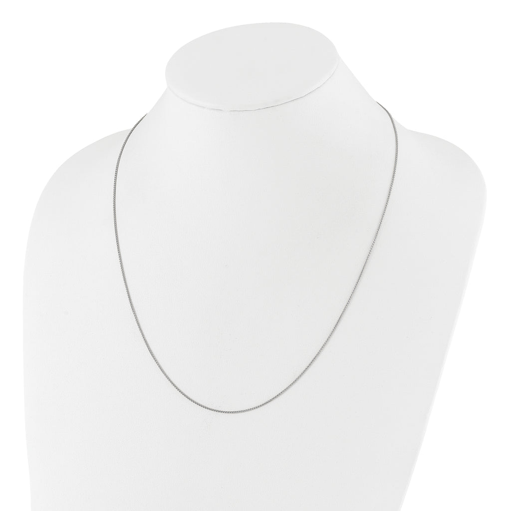 Sterling Silver RH-plated Adjustable 1mm Spiga Chain