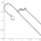 Sterling Silver RH-plated Adjustable 1mm Spiga Chain