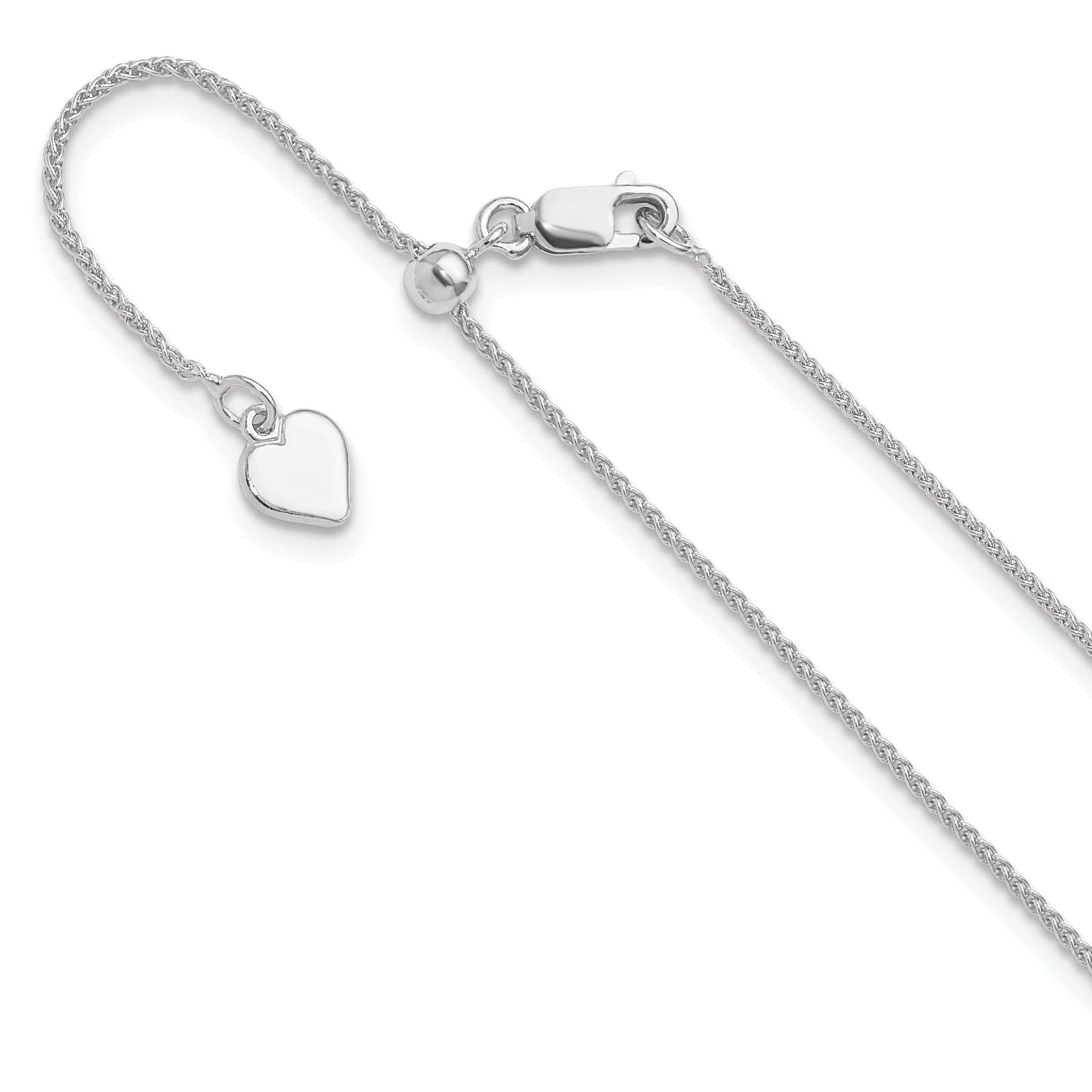 Sterling Silver RH-plated Adjustable 1mm Spiga Chain Main image