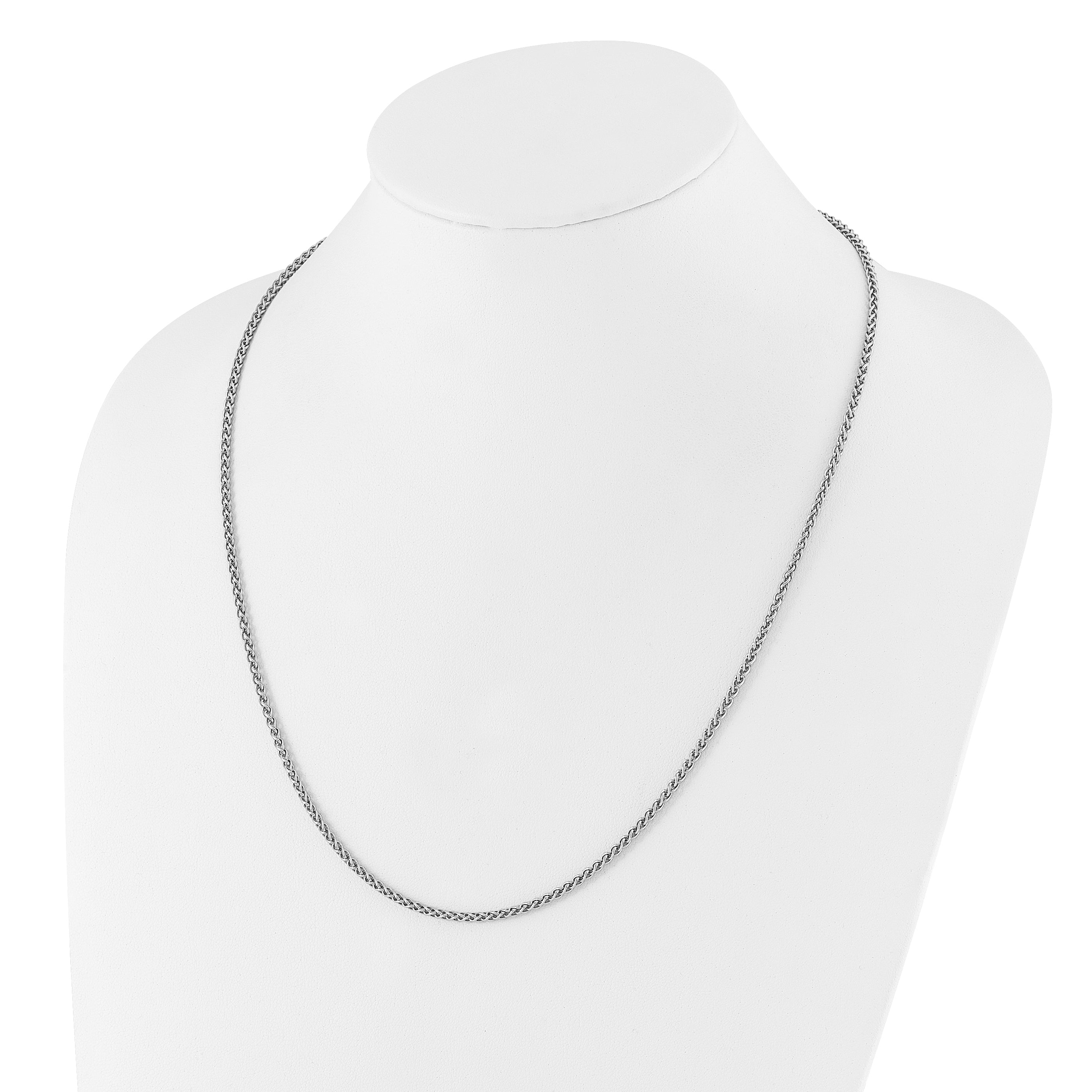 Sterling Silver RH-plated Adjustable 2.5mm Wheat Chain