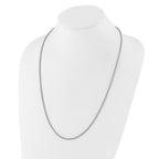 Sterling Silver RH-plated Adjustable 2.5mm Wheat Chain