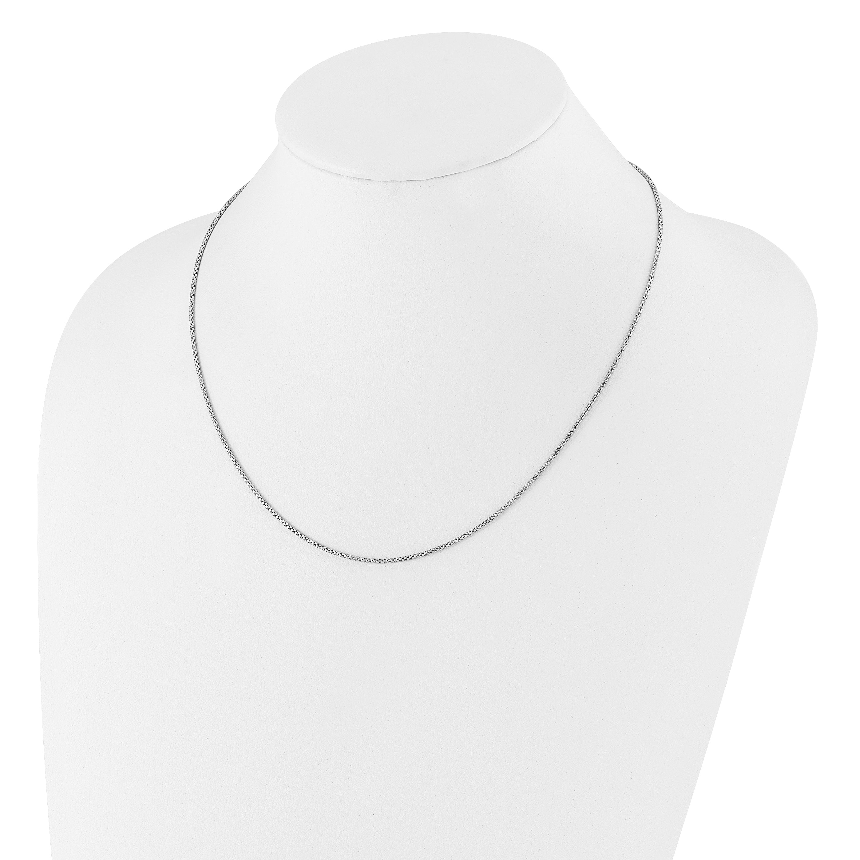 Sterling Silver RH-plated Adjustable 1.4mm Popcorn Chain