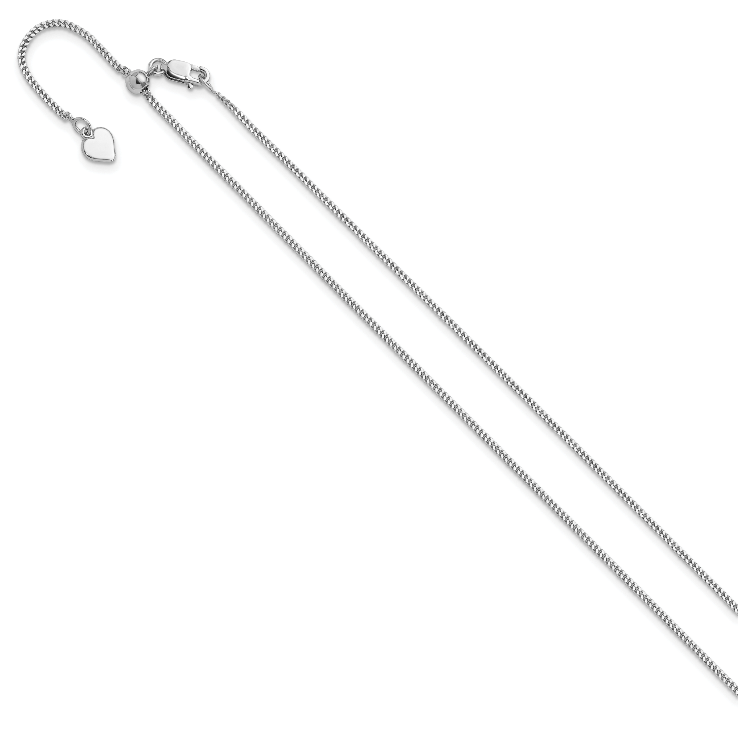 Sterling Silver RH-plated Adjustable 1.4mm Curb Chain Secondary image