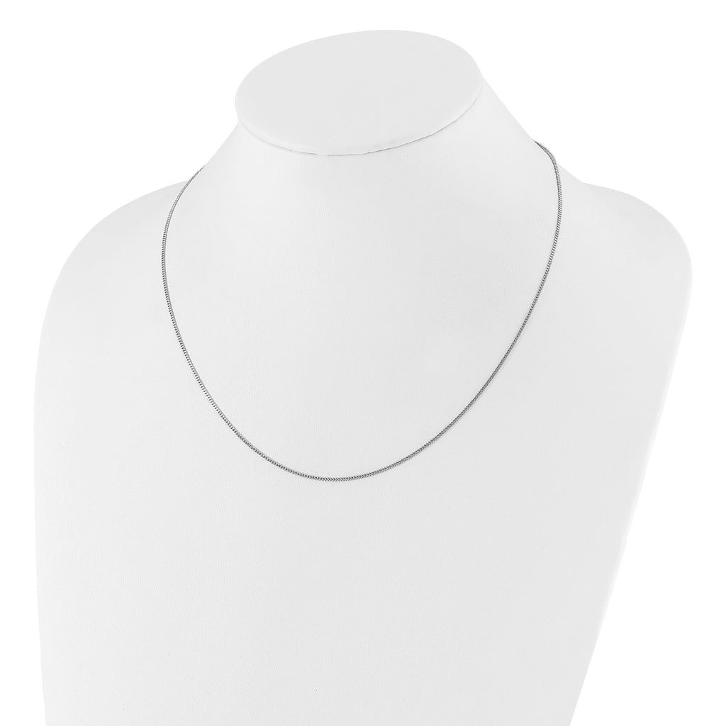 Sterling Silver RH-plated Adjustable 1.4mm Curb Chain
